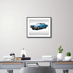 Classic Cars – 1966 Chevy Chevelle in Mist Blue – Muscle Car – Print