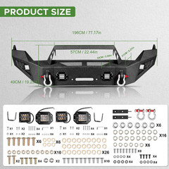 Off Road Front Bumper Fit for Ram 1500 2013-2018 | W/4 Lights, Winch Plate, Pre-