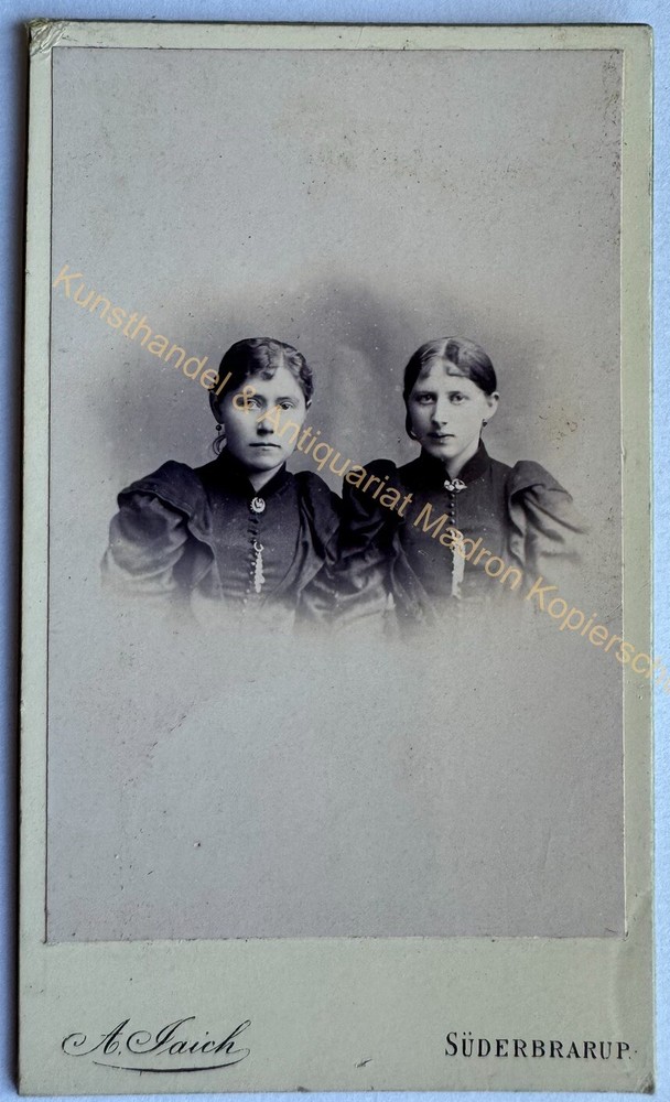 orig. CDV photo photograph old picture fashion around 1890 Süderbrarup women girls