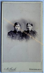 orig. CDV photo photograph old picture fashion around 1890 Süderbrarup women girls
