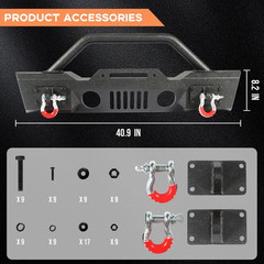Off Road Front and Rear Bumpers Set Fit for Jeep Wrangler JK JKU 2007-2018 | Bui