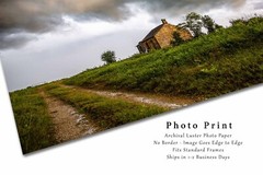 Rustic Farmhouse Photography Print: Oklahoma Farm Country Storm Clouds Photo