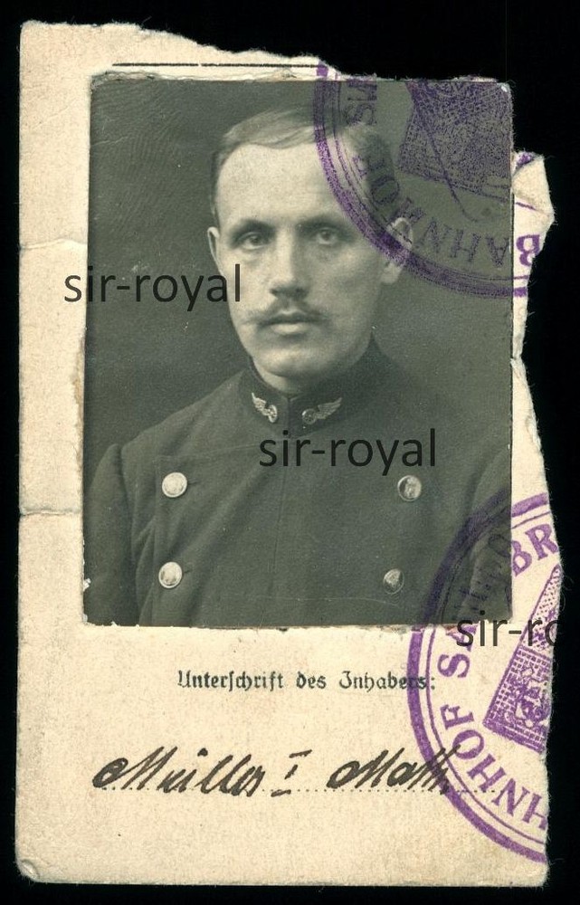 Reichsbahn Ausweisfoto mit Stempel Bahnhof Saarbrücken – Passfoto – Foto 5x8cm