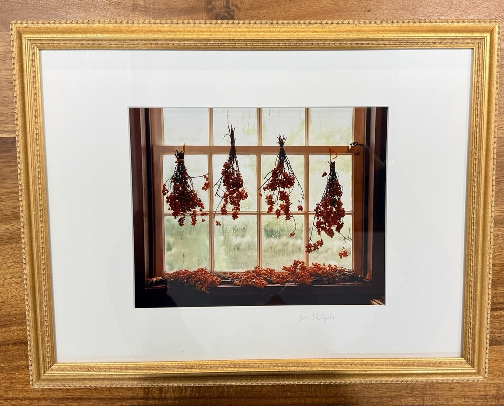 Michael Stipek «Winter Berries» Signed Fine Art Photograph Framed 13.5 x 17.5