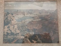 Antique Kolb Brothers Hand Tinted Color Photograph Of Grand Canyon, AZ c.1920