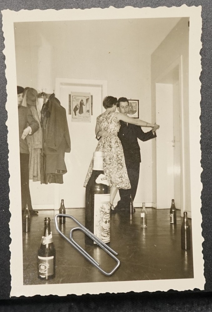 Photo Martini Advertising Bottle Label Dance Man Woman Spirits Alcohol Advertising