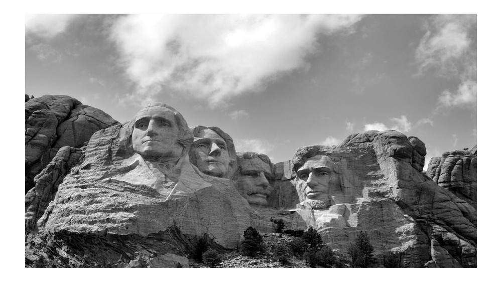 BW Mount Rushmore Presidents, High Resolution Image, Many Formats, TV Art