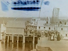 Rare Antique Photograph Glass Negative Ocean Passenger Ferry Majestic @ 1907