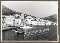 Photo Vathy Samos Greece Port Church Boats Waterfront Aegean 1950s