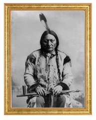 Sitting Bull Photograph in a Aged Gold Frame