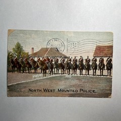 VTG 1908 Antique Postcard North West Mounted Police NWMP Canada Flag 1900s Mail