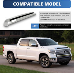 Front Upper Hood Bulge Molding Grille Trim Compatible with 2014-2021 Toyota Tund