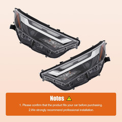 LED, Halogen Headlight Assembly Left+Right Side for 2022-2024 Toyota RAV4 LE/XLE