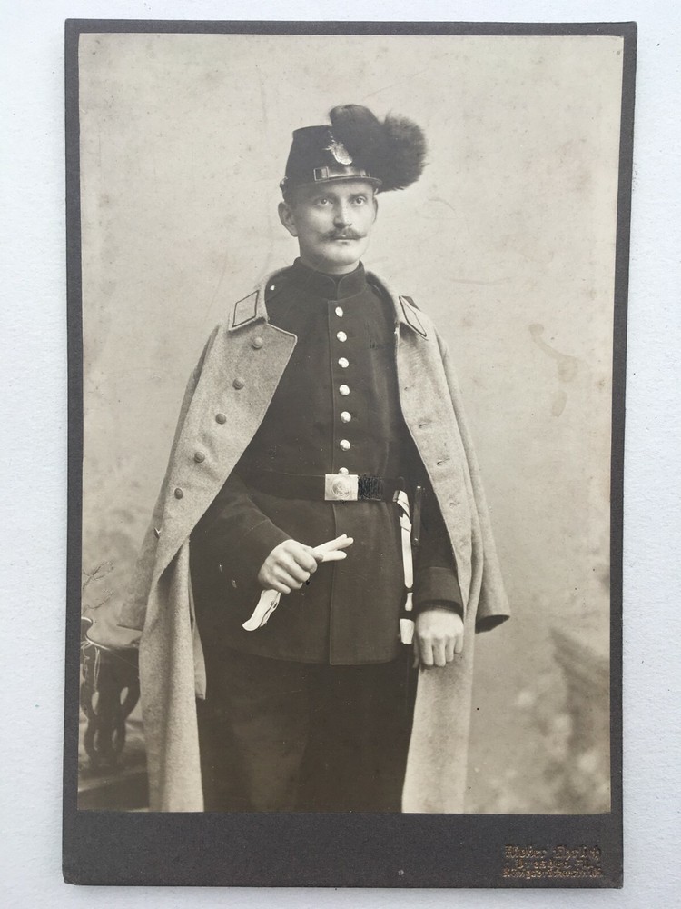 Plattenkamera Foto Original Alte Foto um 1900 11 x16.5 cm Soldat