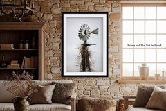 Country Photography Print | Windmill Picture | Oklahoma Wall Art