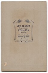 Photograph A. Binder, Ebingen, young woman in elegant dress with a rose in front