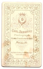 Photograph Carl Seegert, Berlin, size Frankfurter Street 72-73, older gentleman mi