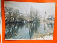 40x30cm vintage barite colour photo 1960s Merseburg Saale autumn mood photo