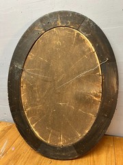 ANTIQUE Oval Portrait/Highly Ornate Tiger Wood & Heavy Gilded Gold Floral Frame
