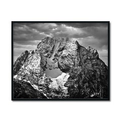 Grand Tetons Mt. Moran Framed Canvas Mountain Landscape Photograph Wall Art