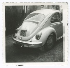 VW Beetle Beetle Car Number Plate UK Great Britain – Old Photo 1960s