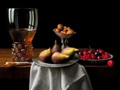 LUMAS Gallery Kevin Best “Still Life with Figs and Cherries” Wall Art 35″ X 47″