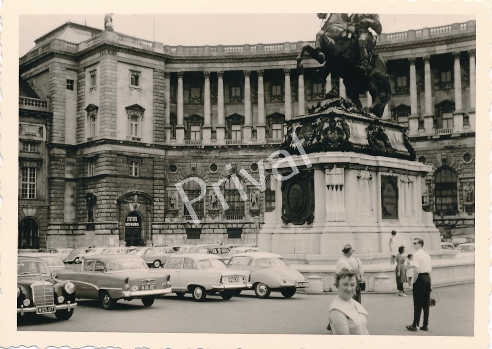 Photo Vintage Car Hofburg Theater Parking Lot Vienna 1962 K1.84
