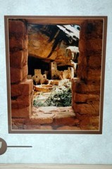 Anasazi Pueblo Cliff Dwelling Signed Photograph C1970 10×8″ Framed 18×16″