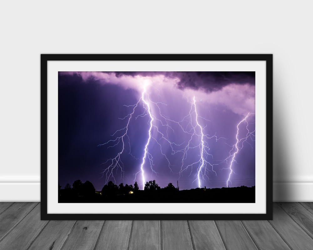 Lightning photography wall art photo thunderstorm picture nature wall hanging