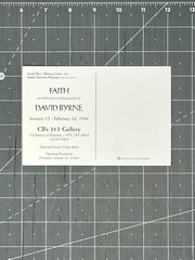 David Byrne “Faith” 1994 Photography Exhibition Card – Talking Heads