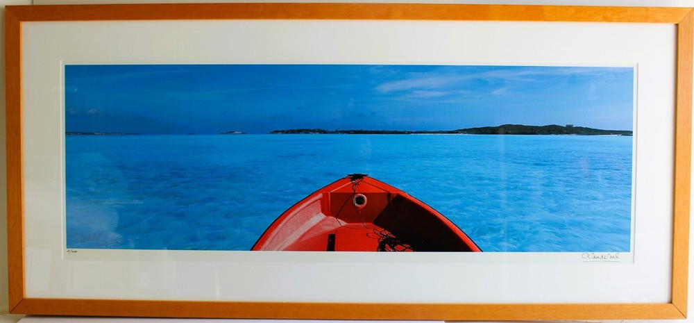 ONNE VAN DER WAL LARGE 48″ PHOTO GICLEE PRINT SIGNED NUMBERED RED BOW IN BAHAMAS