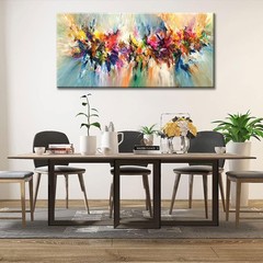 Large Framed Abstract Colorful Canvas Wall Art Flower Posters Prints Pictures…