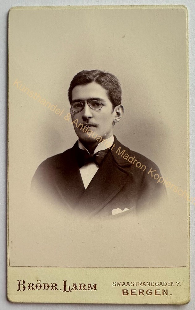 orig. CDV photo photograph picture old Mr. Man fashion around 1895 Larm Bergen Norway