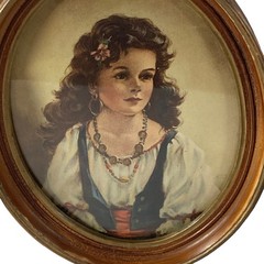 Vintage – Chiko and Elena – Oval Wooden Frames – – 1940s