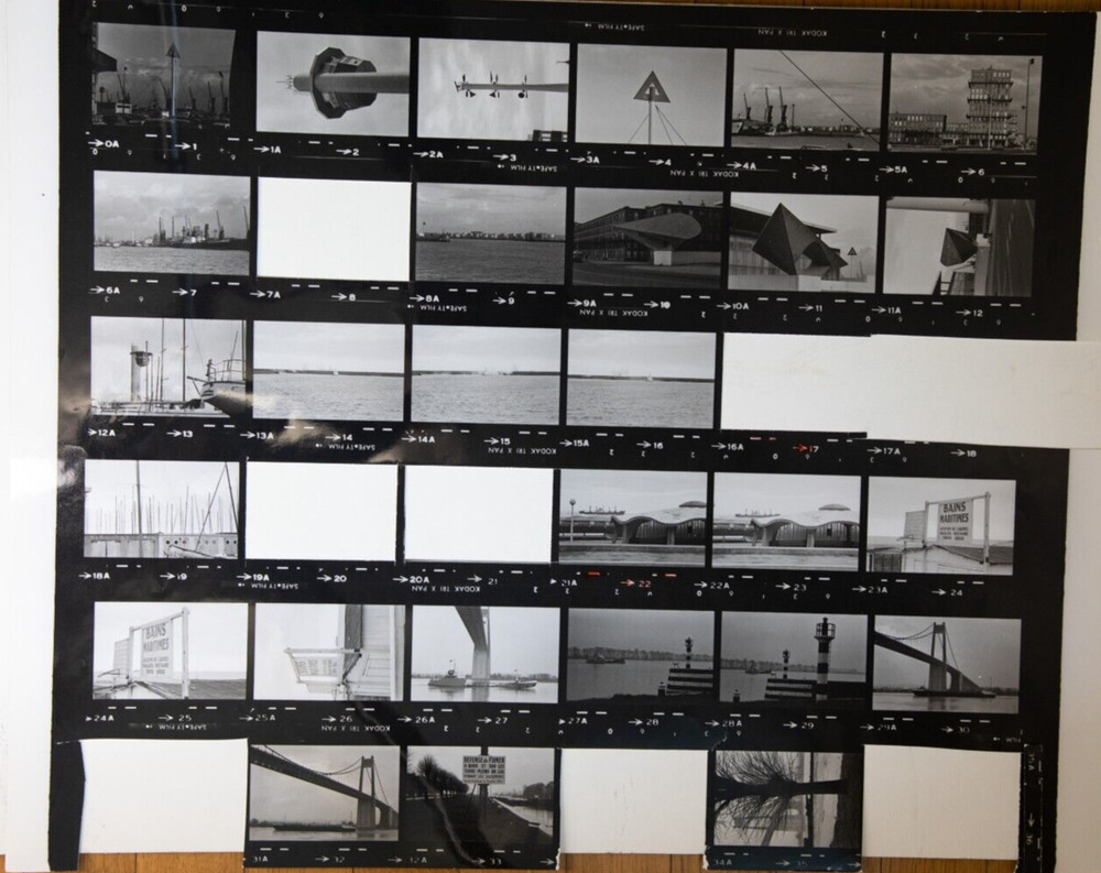 Photo Print Large Contact Sheet 1980 Various Views Normandy 40X50cm