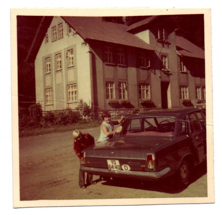 Photo Children at GAZ-24 Volga Vintage 1973 CSSR Automobile