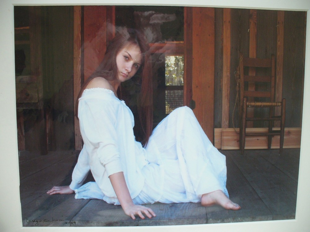 MATTED PHOTOGRAPHY Woman in Dress on Wood Floor By Larry Santucci 14×11″