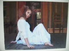 MATTED PHOTOGRAPHY Woman in Dress on Wood Floor By Larry Santucci 14×11″