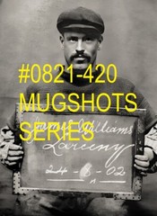 VINTAGE MALE PORTRAIT #0821-420 -CONVICT MUGSHOT 1902 -free shipping usa