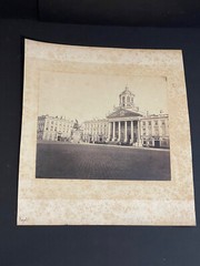 Original Photo 19TH Albumen Print Brussels Belgium Place Royale Landscape