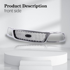 Replacement Parts Front Grille Grill Assembly with Chrome Shell with Black Honey