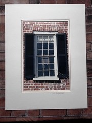Signed photo 8 x 12” Window w/ Black Shutters – 13 ¾ x 17 ¾ double-beveled mat