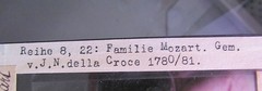 Mozart Wolfgang Amadeus family in Salzburg? old glass picture 8.5 x 10 cm