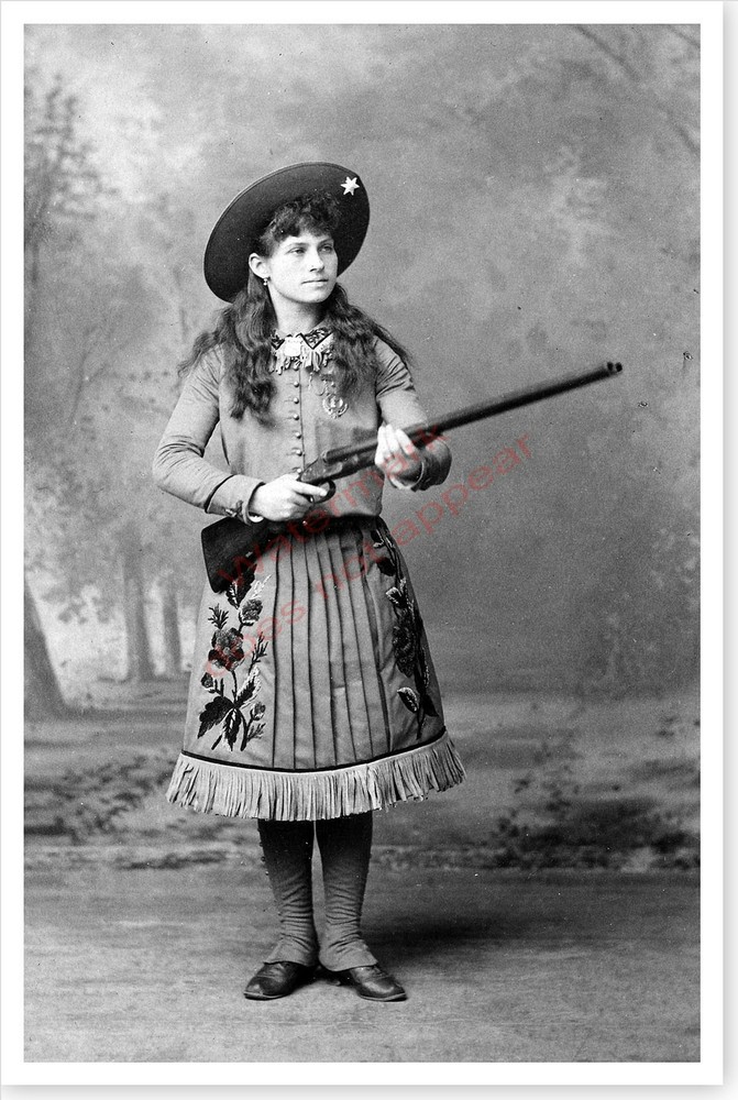 Trick Shot Annie Oakley With Double Barrel Shotgun Silver Halide Photo