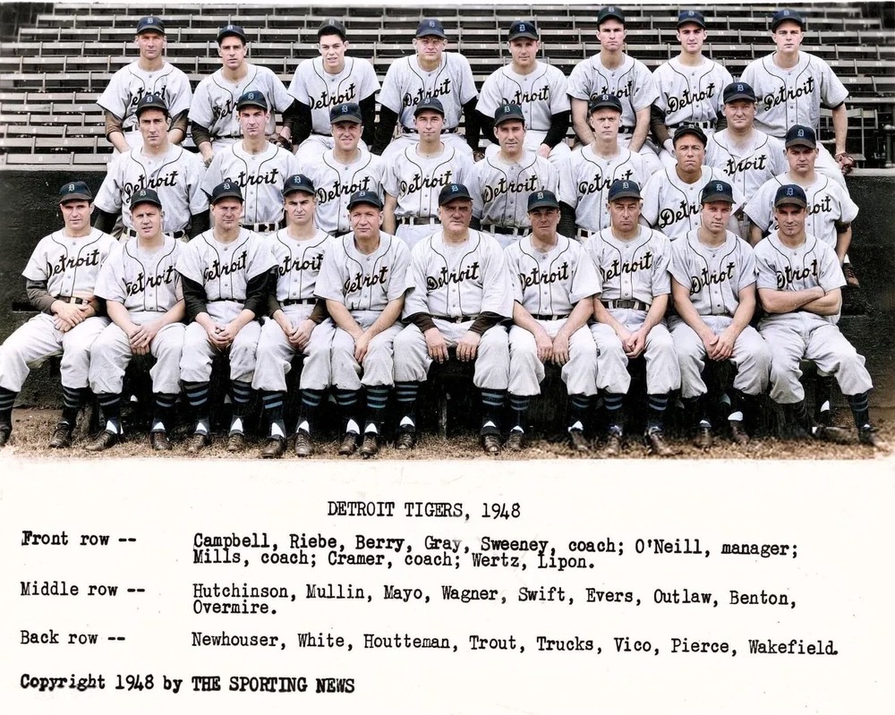 1948-tigers-team-color 8×10 Colorized Print-FREE SHIPPING