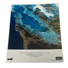 Vintage 1982 Landsat San Francisco Satellite Photograph EOSAT Hughes 16×20 Color