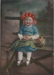 Coloured Photo on Cardboard – Child Portrait – Circa 1900