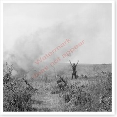 Vietnam War Soldier Directs UH-1 Helicopter For Injured Silver Halide Photo