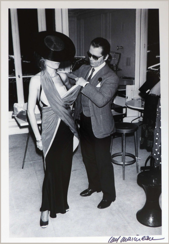 Karl Lagerfeld photograph – Guy Marineau (*1947) – Karl in studio