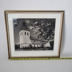 Fjaras Church Kyrkby Sweden Framed 1948 Original Photograph art work signed rare